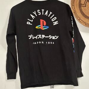 PlayStation Youth XL Black Long Sleeve Graphic T-Shirt Gaming Retro